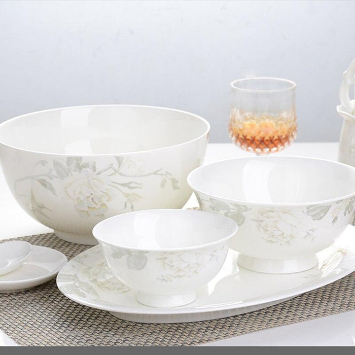 Elegant 56-Piece Jingdezhen Porcelain Dinnerware Collection