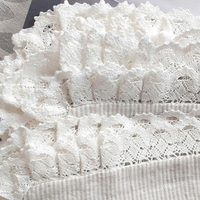 Lace Linen Pillowcase - Ruffled French Linen with Eyelet Embroidery