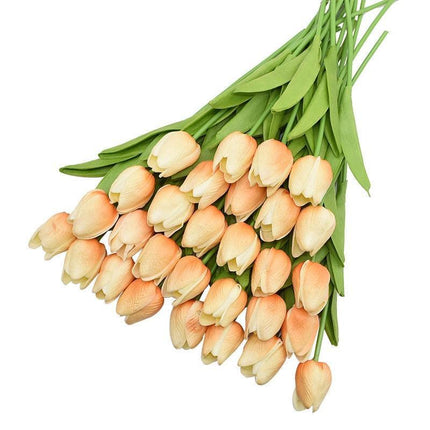 31-Piece Lifelike Real Touch Tulip Arrangement for Weddings and Home Decoration