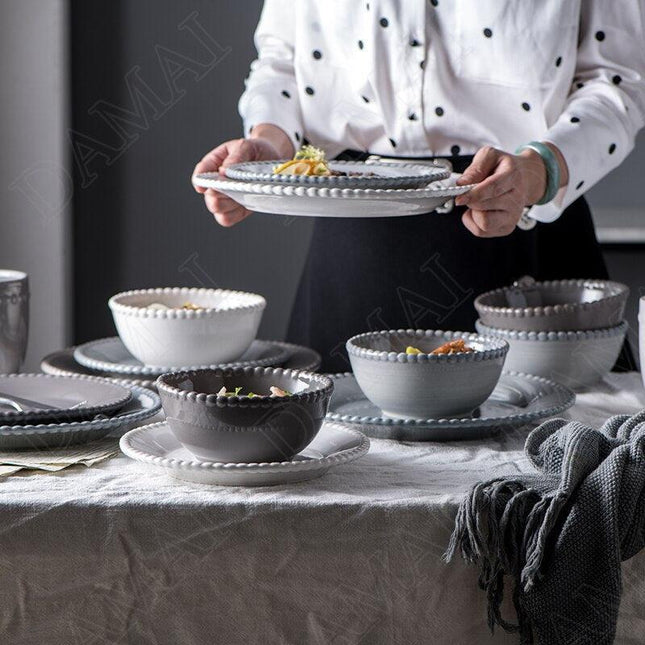 Elegant European Ceramic Dish Set of 4 pcs for Upscale Dining Experiences