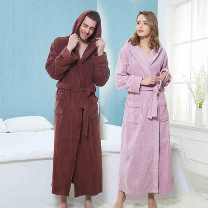 Cozy Unisex Hooded Kimono Robe for Winter Luxury
