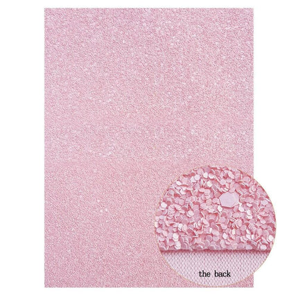 Sparkling Pink Holographic Heart Glitter Fabric - Premium Crafting Delight