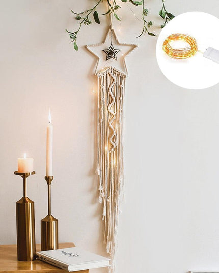 Moonlit Dreams Macrame Wall Hanging - Handcrafted Eco-Conscious Bohemian Decor