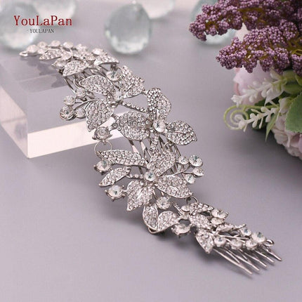 Glamorous Indian Bridal Rhinestone Tiara and Floral Hairpiece Collection for Wedding Splendor