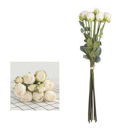 Opulent Silk Rose Bouquet: Stunning Botanica Florals for Elegant Home Accents