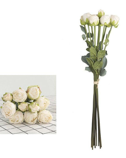 Opulent Silk Rose Bouquet: Stunning Botanica Florals for Elegant Home Accents
