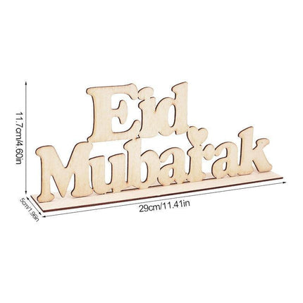 Chic Wooden Eid Mubarak Decoration: Celebrate in Elegance