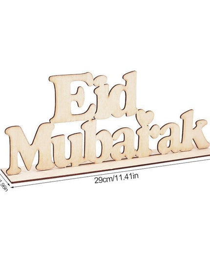 Chic Wooden Eid Mubarak Decoration: Celebrate in Elegance