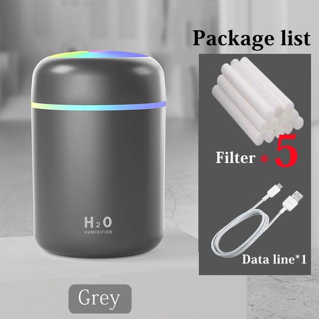 Vibrant USB Aroma Diffuser and Humidifier with Dual Mist Options and Soothing Night Light
