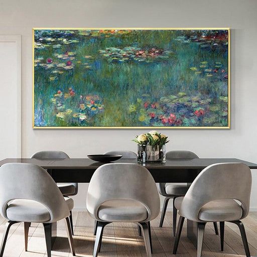 Monet's Water Lilies Elegant Art Canvas Décor