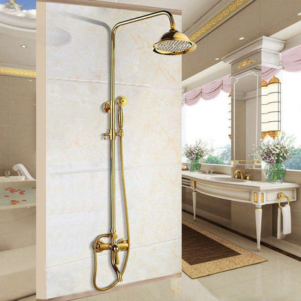 Luxurious Golden Opulence Brass Rainfall Shower Set