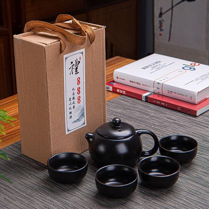 Exquisite Celadon Fish Tea Set: Authentic Porcelain Teapot & 6 Cups - Ideal for Asian Tea Traditions