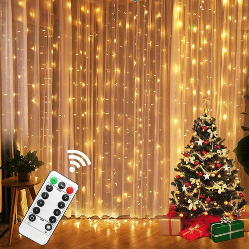 3M LED Fairy Lights Garland Led Festoon Curtain Lamp Remote Control USB Curtains String Lights Christmas Decoration for Home-0-Très Elite-warm white-3M x 1M-Très Elite