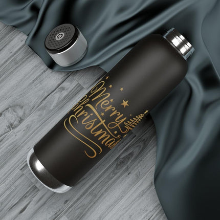 Holiday Harmony: Bluetooth Speaker & Insulated Bottle with LED Lights - 22oz Music & Hydration Companion - Très Elite