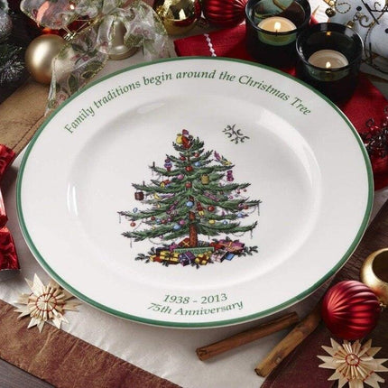 Holiday Spirit Ceramic Dinner Plates - Set of 4 - Très Elite