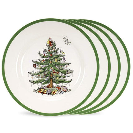 Holiday Spirit Ceramic Dinner Plates - Set of 4 - Très Elite