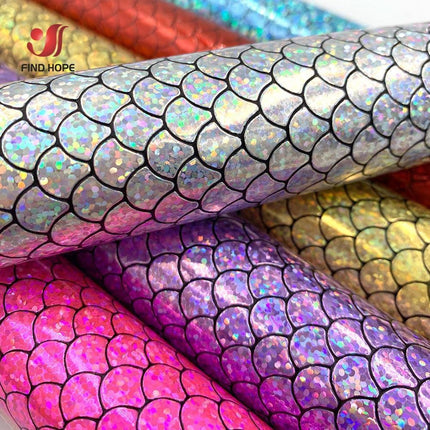 Holographic Mermaid Faux Leather - Ultimate DIY Essential for Creators - Très Elite