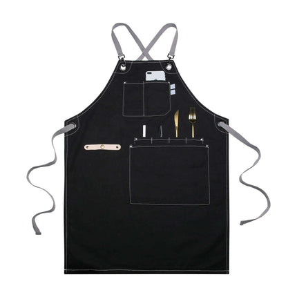 Versatile Canvas Apron with Large Storage Pocket for Gardeners and Creatives