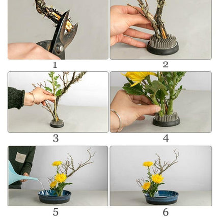 Ikebana Elegance: Exquisite Japanese Kenzan Floral Arrangement Toolset - Très Elite
