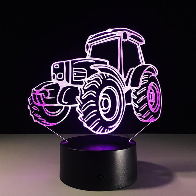Illuminating 3D Tractor LED Night Lamp with Touch Control - Charming Decor for Children's Bedrooms