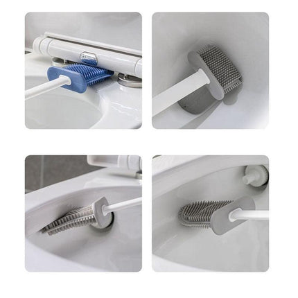 Innovative Silicone TPR Toilet Cleaning Set with Space-Saving Holder