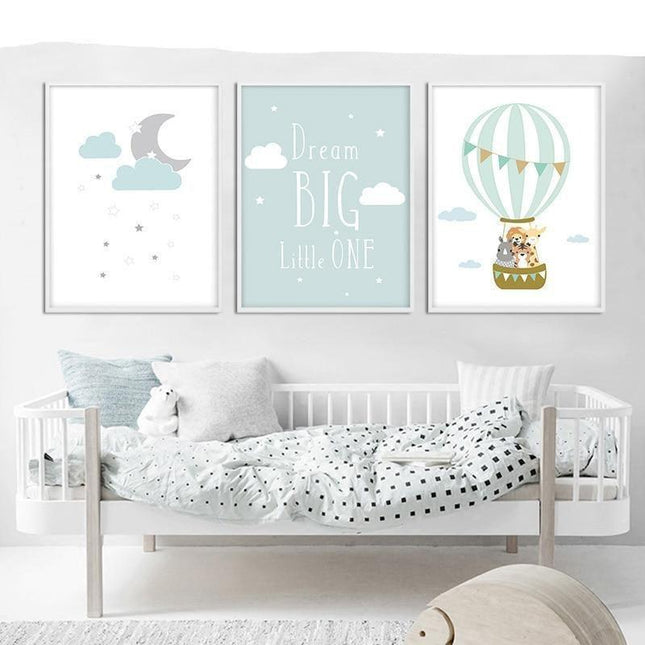 Inspire Dreams Canvas Art - Motivational Nordic Nursery Wall Decor