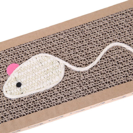 Interactive Cat Scratch Pad with Mouse/Fish Design and Cozy Bed Feature - Très Elite