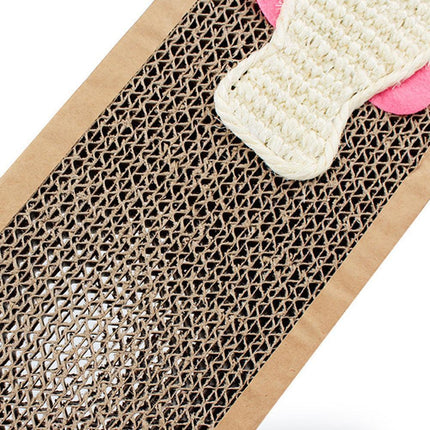 Interactive Cat Scratch Pad with Mouse/Fish Design and Cozy Bed Feature - Très Elite
