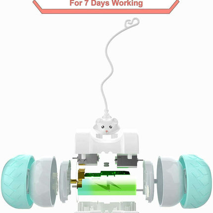 Interactive LED Cat Toy with Feathers and Squeaking Mouse - Très Elite