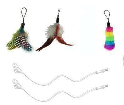 Interactive LED Cat Toy with Feathers and Squeaking Mouse - Très Elite