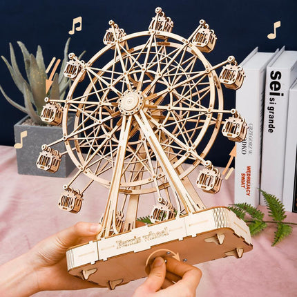 Interactive Musical Wooden Ferris Wheel Model Kit - Fun Educational Craft for All Ages - Très Elite