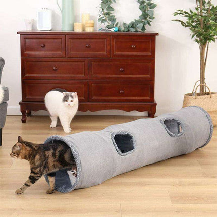 Interactive Peekaboo Pet Tunnel with Fun Ball - Engaging Playtime Adventure for Your Furry Companions - Très Elite