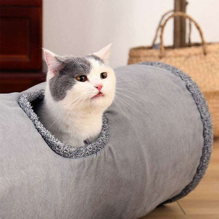 Interactive Peekaboo Pet Tunnel with Fun Ball - Engaging Playtime Adventure for Your Furry Companions - Très Elite