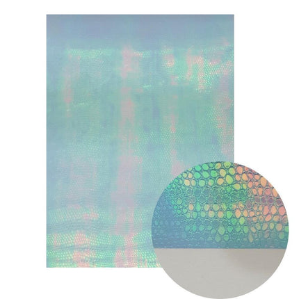 Iridescent Blue Snake Glitter Fabric for Creative Crafting - Très Elite