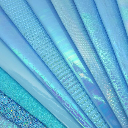 Iridescent Blue Snake Glitter Fabric for Creative Crafting - Très Elite