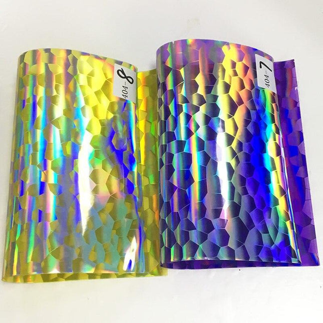 Iridescent Football Pattern PVC Jelly Vinyl Fabric - Ideal for Creative Projects