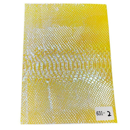Iridescent Holographic Faux Leather Crafting Sheet with Snake Skin Embossing - Très Elite