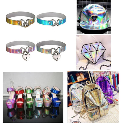 Iridescent Holographic Faux PU Leather Sheet for Creative DIY Projects - Très Elite