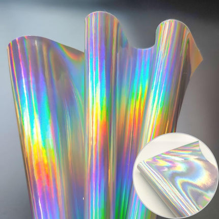 Iridescent Holographic Faux PU Leather Sheet for Creative DIY Projects - Très Elite