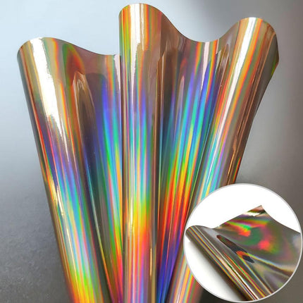 Iridescent Holographic Faux PU Leather Sheet for Creative DIY Projects - Très Elite