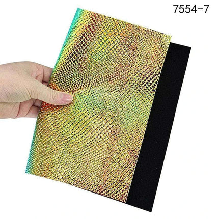 Iridescent Python Scale Holographic PU Fabric - Unleash Your Creative Potential - Très Elite