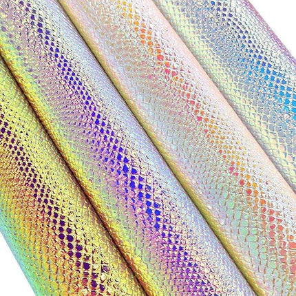 Iridescent Python Scale Holographic PU Fabric - Unleash Your Creative Potential - Très Elite