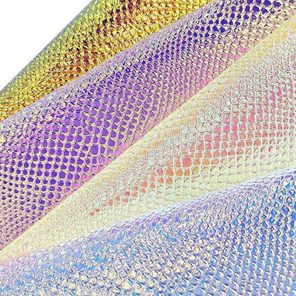 Iridescent Python Scale Holographic PU Fabric - Unleash Your Creative Potential - Très Elite