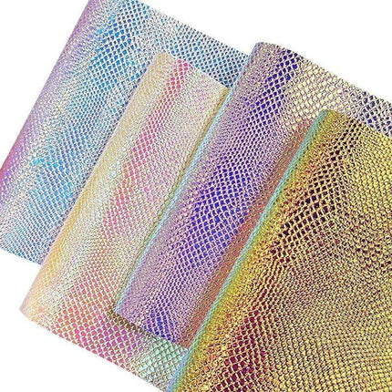 Iridescent Python Scale Holographic PU Fabric - Unleash Your Creative Potential - Très Elite