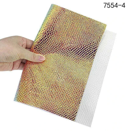 Iridescent Python Scale Holographic PU Fabric - Unleash Your Creative Potential - Très Elite