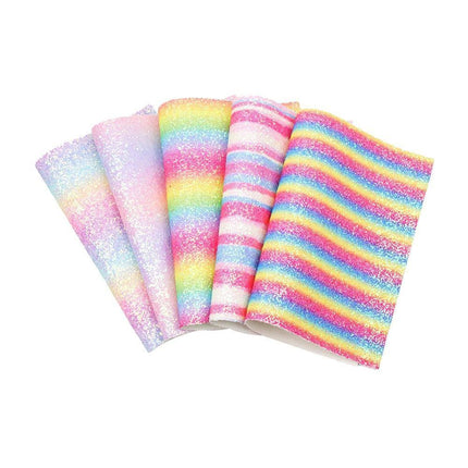 Iridescent Rainbow Glitter Faux Leather Sheets for Elegant DIY Masterpieces - Très Elite