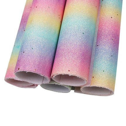 Iridescent Rainbow Glitter Faux Leather Sheets for Elegant DIY Masterpieces - Très Elite