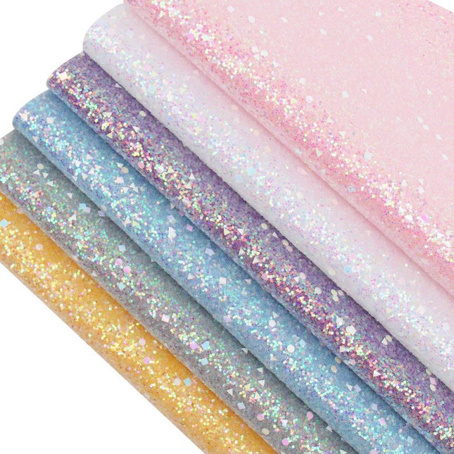 Iridescent Rainbow Glitter Vinyl Crafting Roll - Creative Shimmer Kit