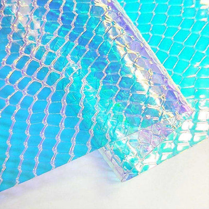 Iridescent Rainbow Snakeskin Holographic PVC Craft Fabric - Perfect for Artistic Creations - Très Elite