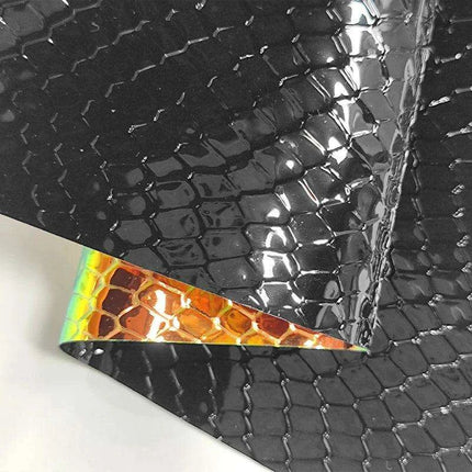 Iridescent Rainbow Snakeskin Holographic PVC Craft Fabric - Perfect for Artistic Creations - Très Elite